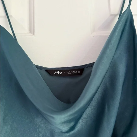 Zara Deep Teal Maxi Dress with Button Detail - Picture 3 of 5